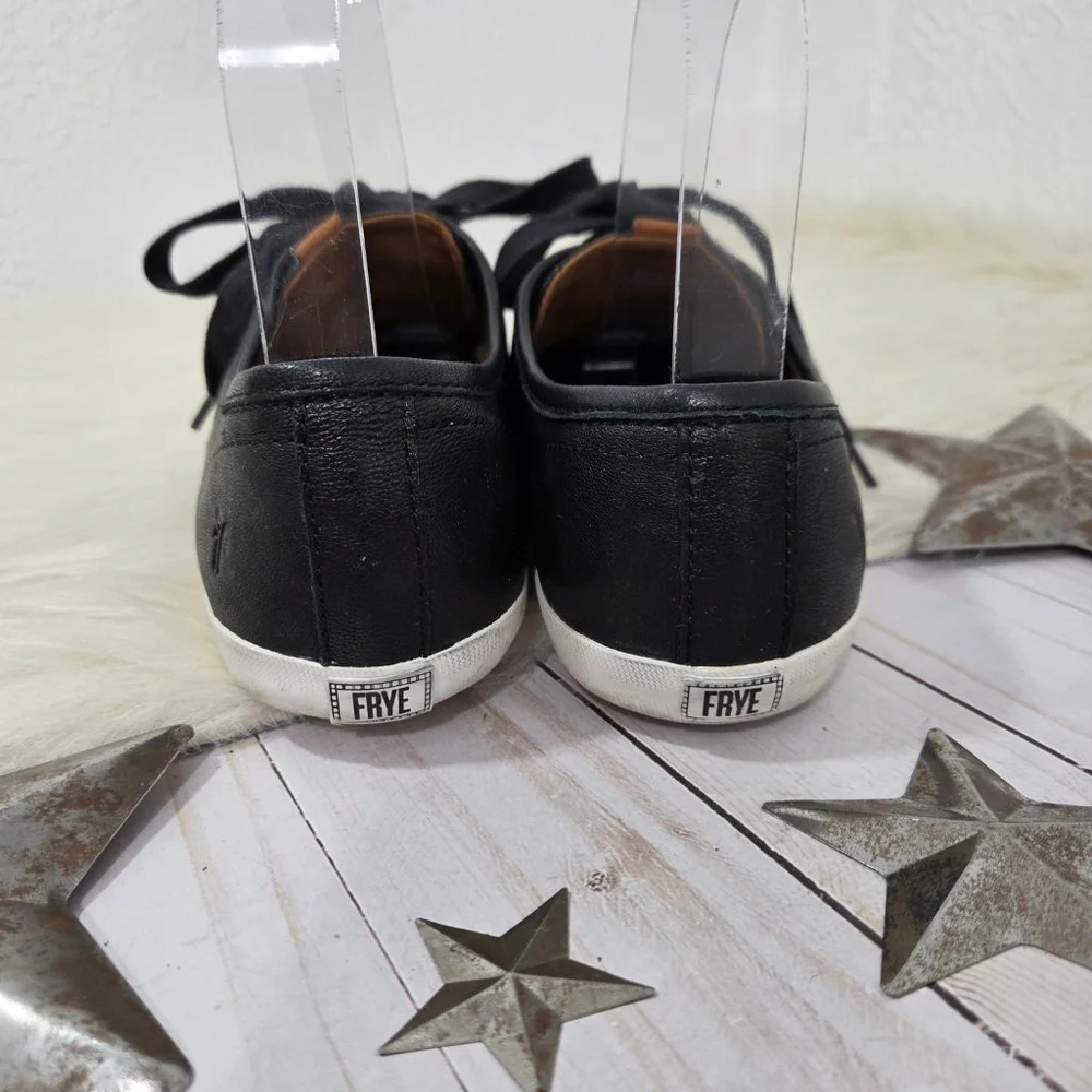 Frye Maya Low lace up sneakers black leather women's size 7.5